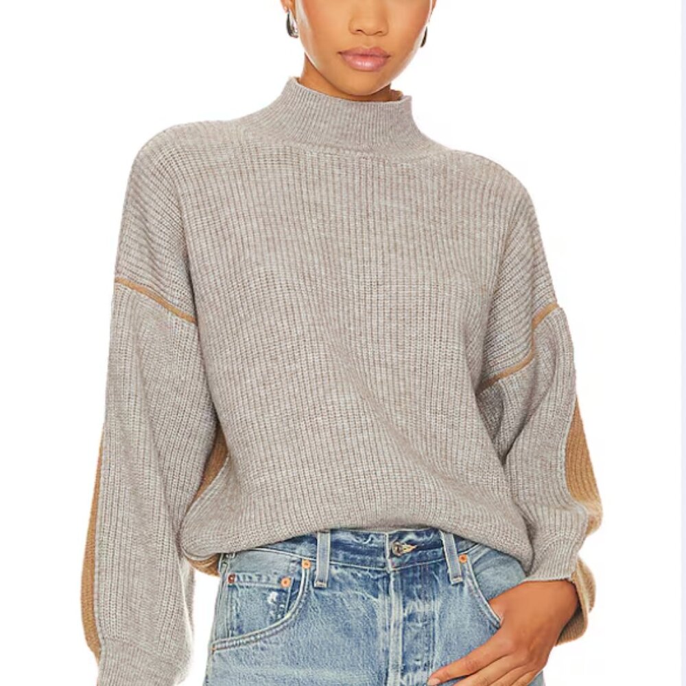 Line & Dot Katy Sweater in Heather Grey & Taupe NWT Size Medium